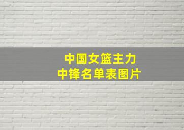 中国女篮主力中锋名单表图片