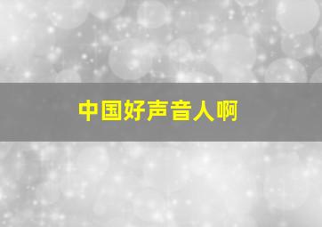 中国好声音人啊