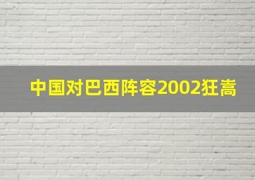 中国对巴西阵容2002狂嵩