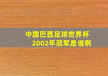 中国巴西足球世界杯2002年冠军是谁啊