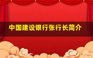 中国建设银行张行长简介