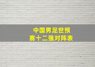 中国男足世预赛十二强对阵表