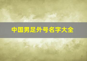 中国男足外号名字大全