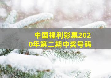 中国福利彩票2020年第二期中奖号码