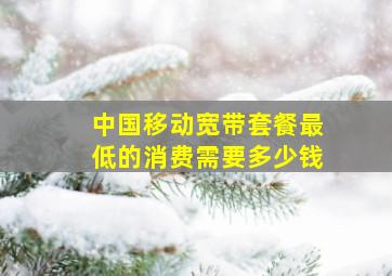 中国移动宽带套餐最低的消费需要多少钱