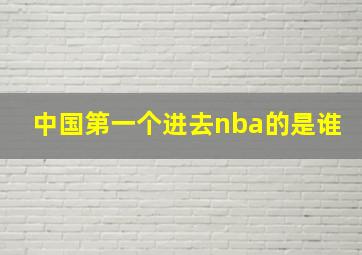 中国第一个进去nba的是谁