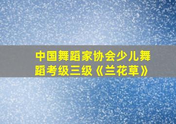 中国舞蹈家协会少儿舞蹈考级三级《兰花草》