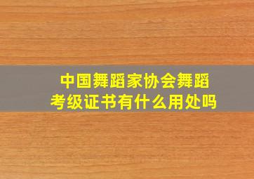 中国舞蹈家协会舞蹈考级证书有什么用处吗