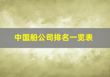 中国船公司排名一览表