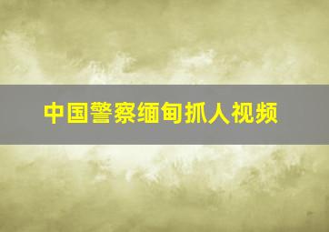 中国警察缅甸抓人视频