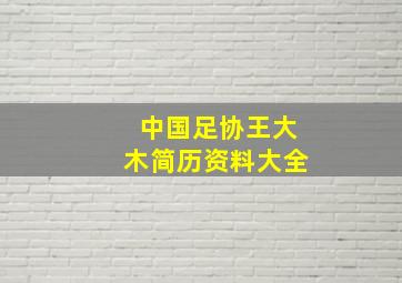 中国足协王大木简历资料大全