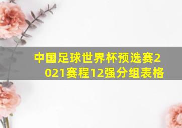 中国足球世界杯预选赛2021赛程12强分组表格