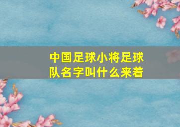 中国足球小将足球队名字叫什么来着