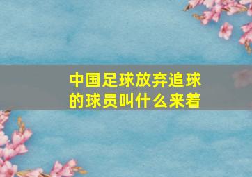 中国足球放弃追球的球员叫什么来着