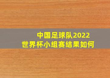 中国足球队2022世界杯小组赛结果如何