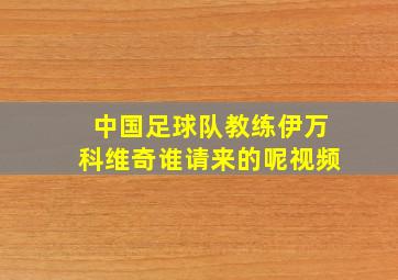 中国足球队教练伊万科维奇谁请来的呢视频