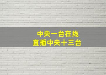 中央一台在线直播中央十三台