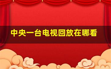 中央一台电视回放在哪看