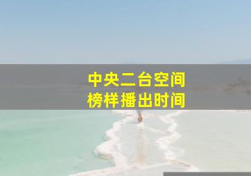 中央二台空间榜样播出时间