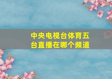 中央电视台体育五台直播在哪个频道