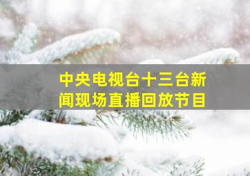 中央电视台十三台新闻现场直播回放节目