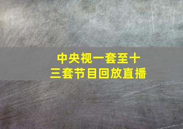 中央视一套至十三套节目回放直播