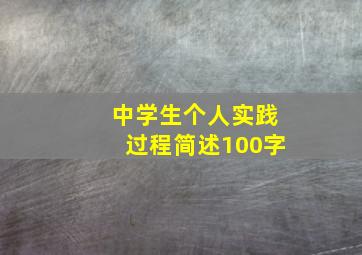 中学生个人实践过程简述100字