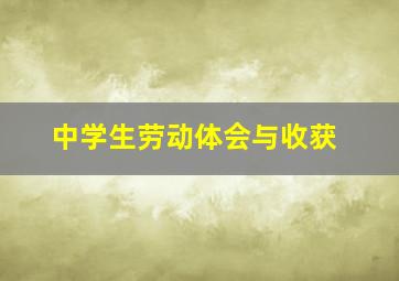 中学生劳动体会与收获