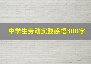 中学生劳动实践感悟300字