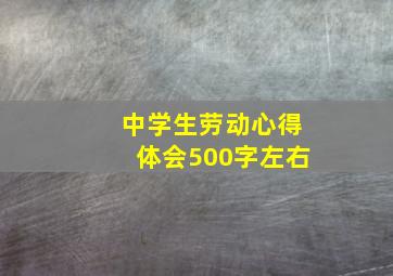 中学生劳动心得体会500字左右