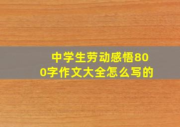 中学生劳动感悟800字作文大全怎么写的