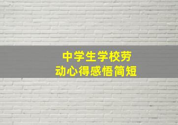 中学生学校劳动心得感悟简短