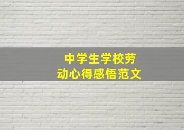 中学生学校劳动心得感悟范文