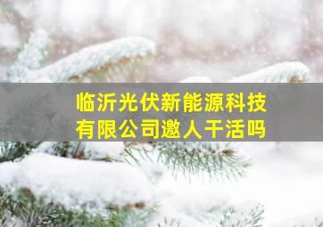 临沂光伏新能源科技有限公司邀人干活吗