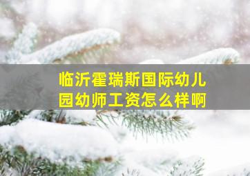 临沂霍瑞斯国际幼儿园幼师工资怎么样啊