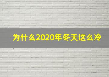 为什么2020年冬天这么冷