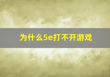 为什么5e打不开游戏