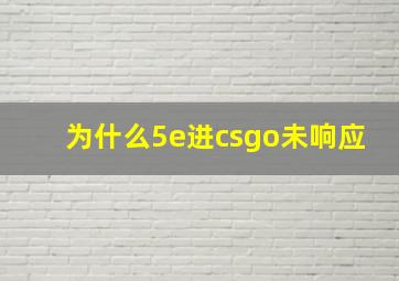 为什么5e进csgo未响应