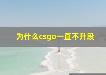 为什么csgo一直不升段