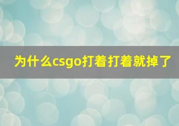 为什么csgo打着打着就掉了