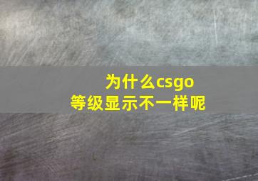 为什么csgo等级显示不一样呢