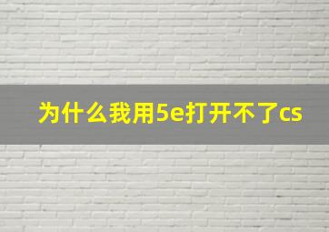 为什么我用5e打开不了cs