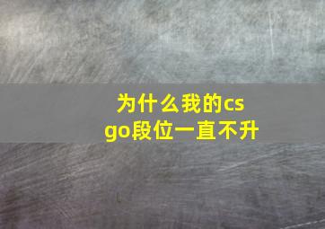 为什么我的csgo段位一直不升