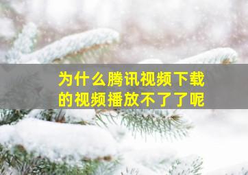 为什么腾讯视频下载的视频播放不了了呢