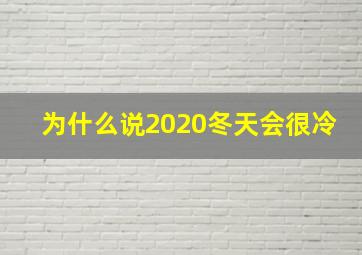 为什么说2020冬天会很冷