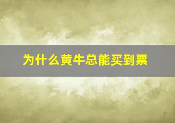 为什么黄牛总能买到票