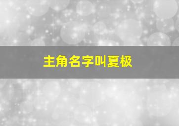 主角名字叫夏极