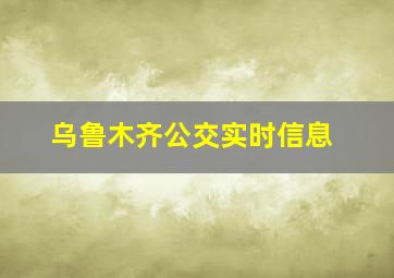 乌鲁木齐公交实时信息