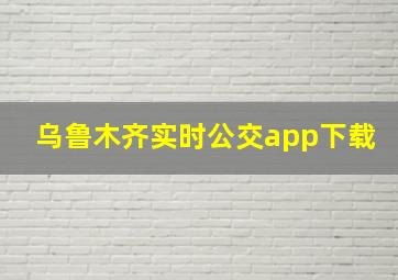 乌鲁木齐实时公交app下载