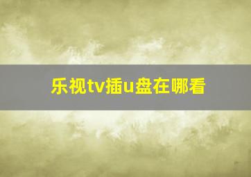 乐视tv插u盘在哪看